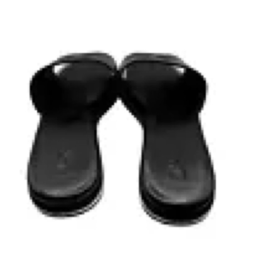 NIB DKNY Baby Flat Slide Himalaya Leather Black Sandals – Size 8.5 - Picture 5 of 8